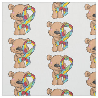 Tissu de conscience d'ours de ruban d'autisme