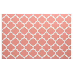 Tissu de corail de treillis de Quatrefoil de