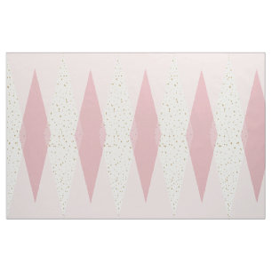 Tissu de coton à motifs de losanges rose moderne