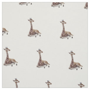 Tissu de coton africain de faune de girafe