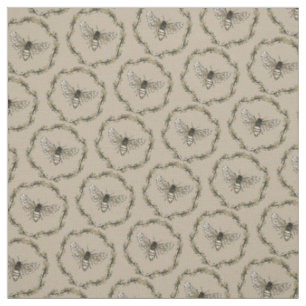 Tissu de coton bronzage de motif élégant d'abeil