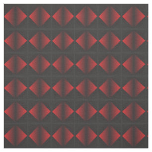 Tissu de coton de motif de diamant rouge et noir