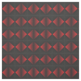 Tissu de coton de motif de diamant rouge et noir