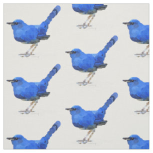 Tissu de coton d'oiseau bleu