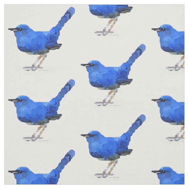 Tissu de coton d'oiseau bleu (Échantillon)
