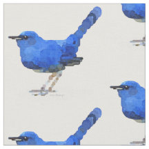 Tissu de coton d'oiseau bleu