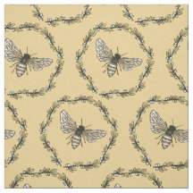 Tissu de coton élégant d'impression d'abeille