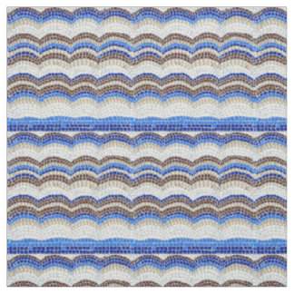 Tissu de coton peigné par mosaïque bleue