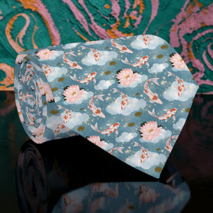 Tissu de cravate personnalisé motif carpe koï