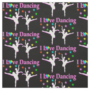 TISSU DE DANSER D'ÉTOILES NOIR ET ROSE