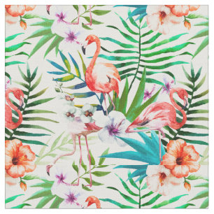 Tissu de Flamant rose et de ketmie