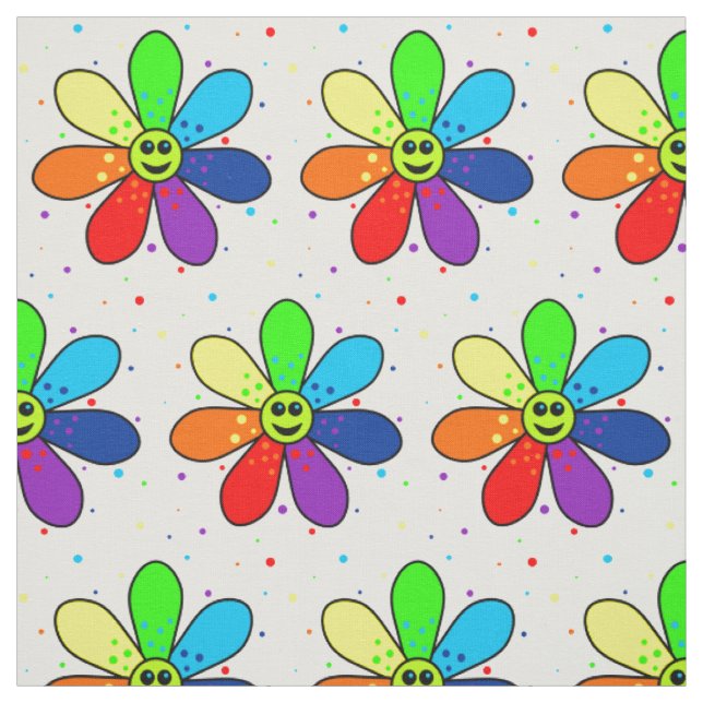Tissu de fleur d'arc-en-ciel (Échantillon)
