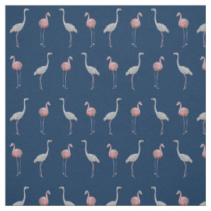 Tissu de frénésie de Flamant rose (marine)