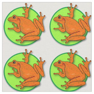 Tissu de grenouille orange