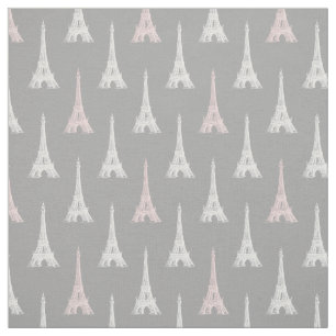 Tissu de gris de rose de Tour Eiffel de Paris
