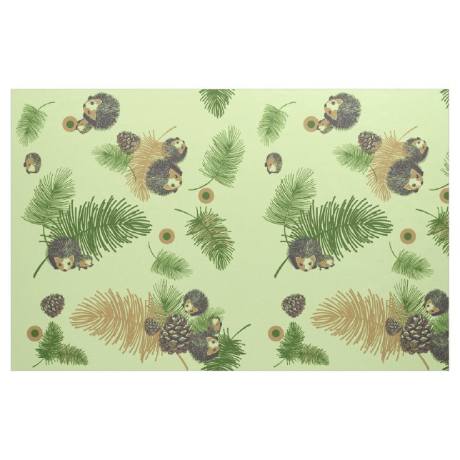 Tissu de hérissons et de Pinecones (Fat Quarter)
