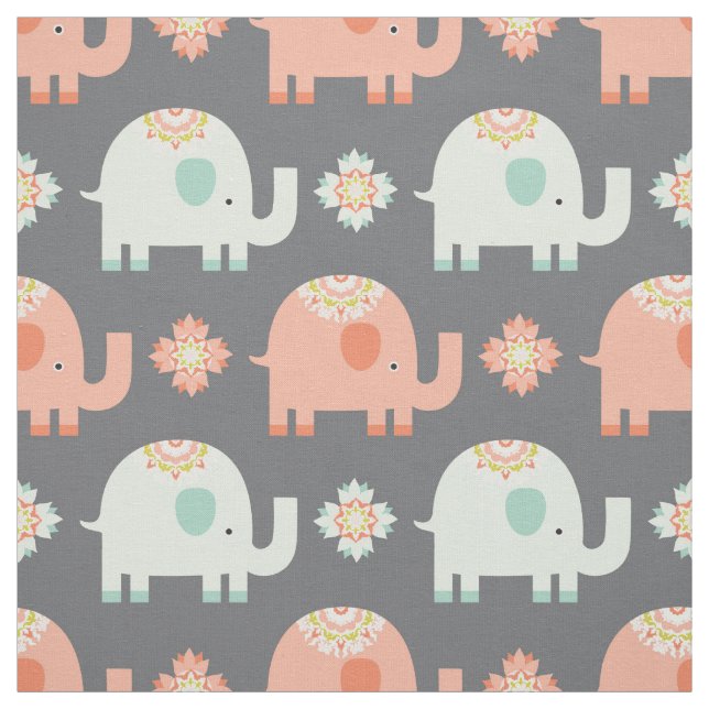 Tissu de la crèche d'éléphant de Boho moderne (Échantillon)