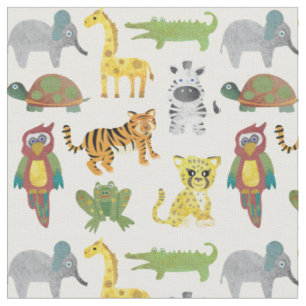 Tissu de la pépinière d'animaux de la jungle