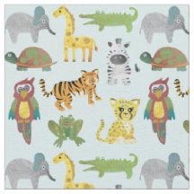 Tissu de la pépinière d'animaux de la jungle