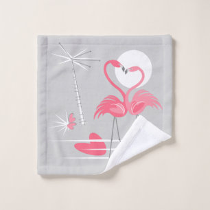 Tissu de lavage d'amour de Flamant rose