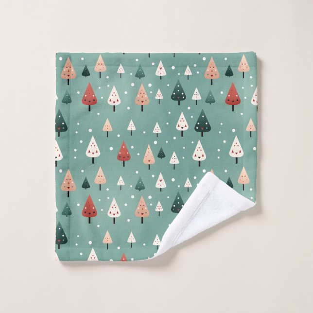 Tissu de lavage de la forêt hivernale neigeuse (Gant de toilette)