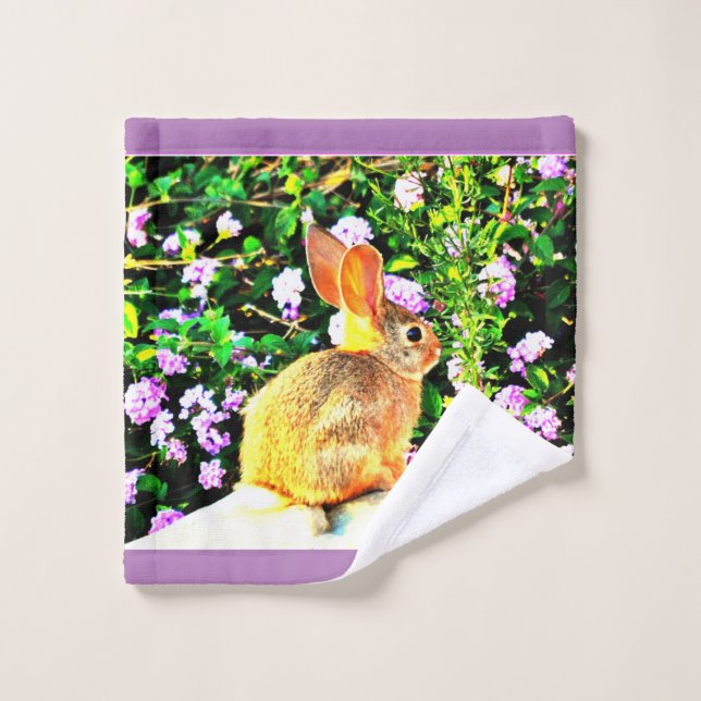 Tissu de lavage de lapin de Pâques (Gant de toilette)