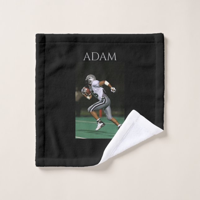 Tissu de lavage du football avec le nom (Gant de toilette)