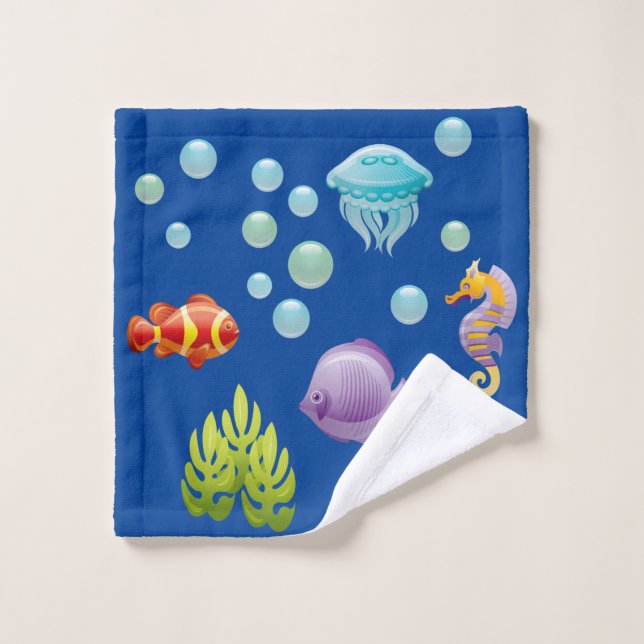 Tissu de lavage sous-marin Tropical Fish (Gant de toilette)