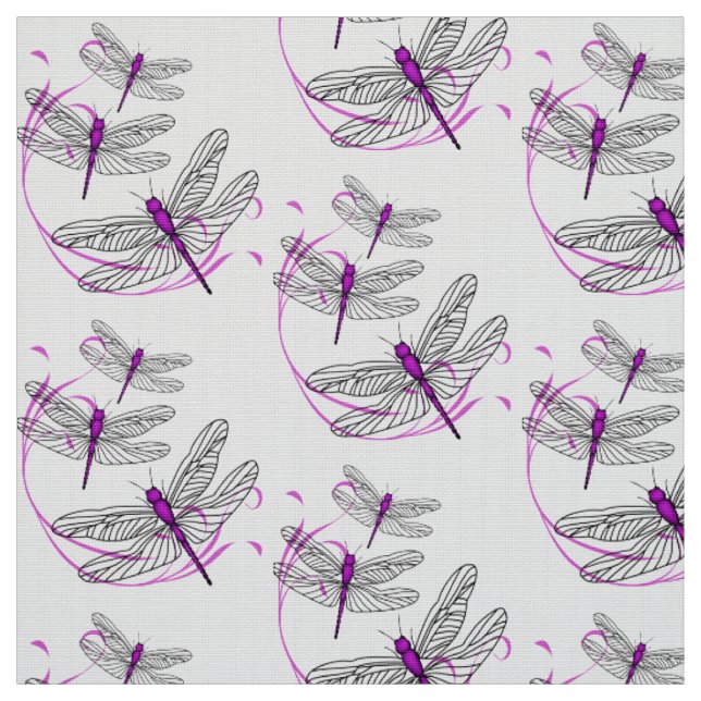 Tissu de libellules pourpres (Échantillon)