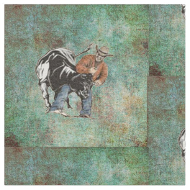 Tissu de lutte d'impression de rodéo de boeuf (Fermer)