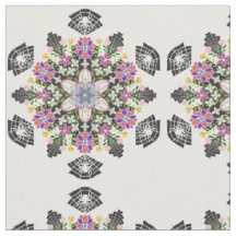 Tissu de mandala des araignées florifères