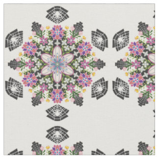 Tissu de mandala des araignées florifères