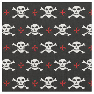 Tissu de mode crâne et croix - Pirates /Halloween