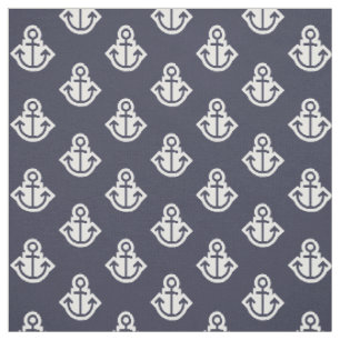 Tissu de motif d'Ancre dans la marine et le blanc