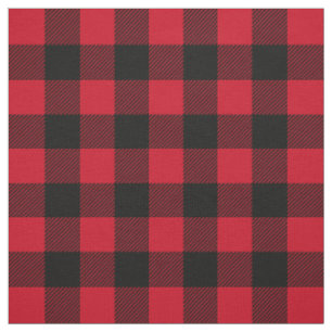 Tissu de Motif de bison de bison noir rouge