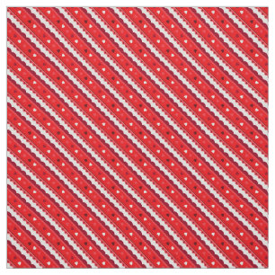 Tissu de Motif de coeur et dentelle/rouge