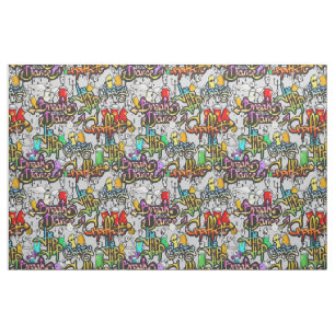 Tissu de motif de graffiti de hip hop