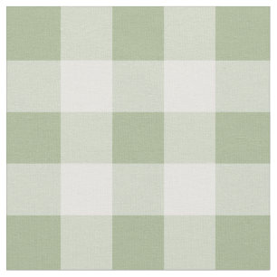 Tissu de motif de guingan de vert sauge et de