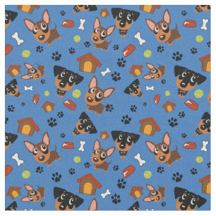 Tissu de motif de Pinscher miniature de Pin de
