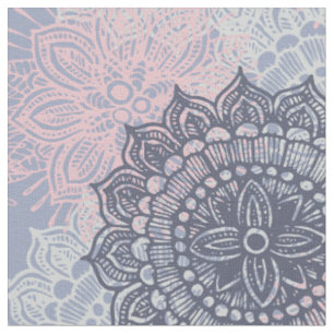 Tissu de motif d'ornement de filigrane de mandala