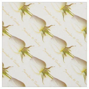 Tissu de nom personnalisé unique rose blanche mari