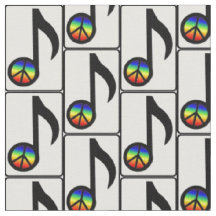 Tissu de note de musique de signe de paix