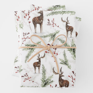 tissu de papier d'emballage de rennes