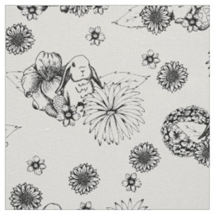 Tissu de Pâques Bunny printemps motif floral