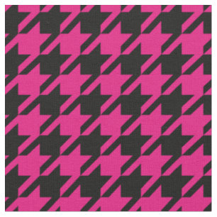 Tissu de pied-de-poule de roses indien et de noir