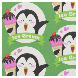 Tissu de pingouin crème glacée personnalisé