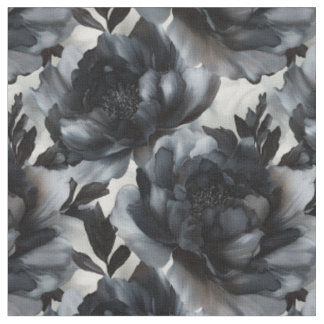 Tissu de pivoines sombres de luxe
