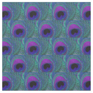Tissu de plume de paon - noir violet pourpre