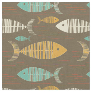 Tissu de poisson kitsch Vintage Brown