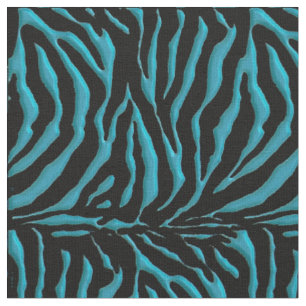 Tissu de poster de animal de zèbre de turquoise